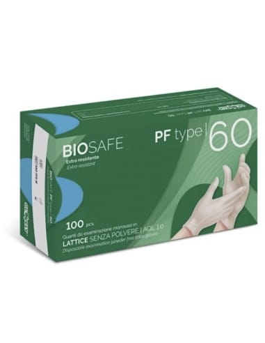 GLOVELY BIOSAFE PF TYPE 60 GUANTI MONOUSO IN LATTICE SENZA POLVERE S