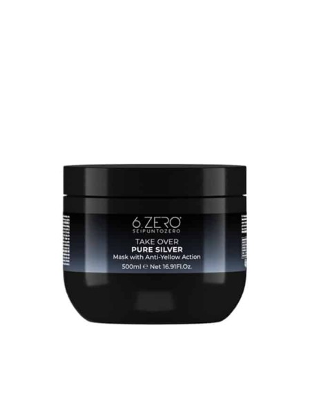 6.ZERO TAKE OVER PURE SILVER MASCHERA PER CAPELLI BIANCHI E GRIGI CON AZIONE ANTIGIALLO 500 ML