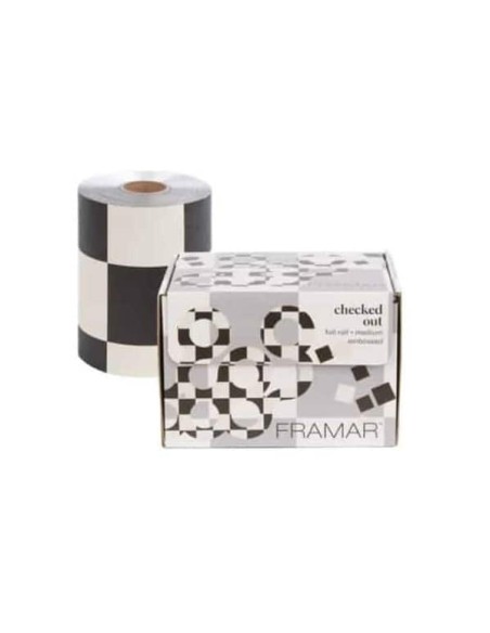 Framar embossed roll checked out alluminio per meches 97,5 mt