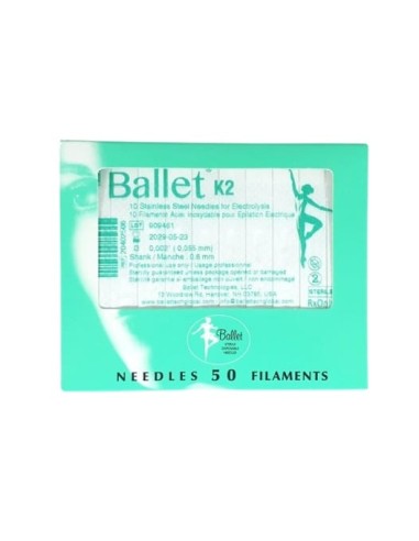 Aghi Ballet k2 Inox per elettroepilazione 0,055 mm 50 pz