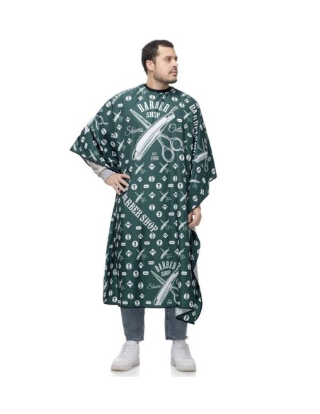 The barber Xanitalia pro Mantella da taglio con 6 bottoni Chester green xl 128 x 150 cm