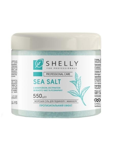 Shelly Sale antinfiammatorio per Pediluvio e Maniluvio con Allantoina,estratto di The’ verde e Rosmarino 550 gr