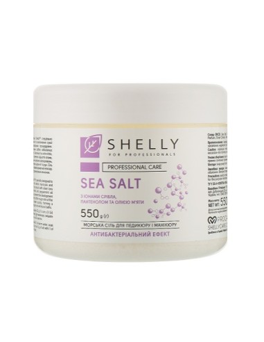 Shelly Sale Antibatterico per Pediluvio e Maniluvio con Ioni d’argento, Pantenolo e Olio di menta 550 gr