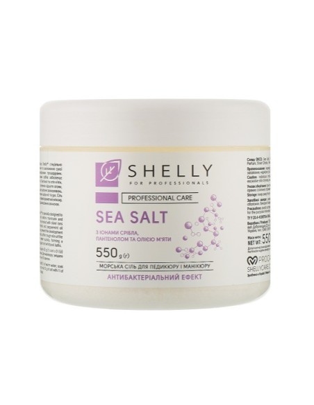 Shelly Sale Antibatterico per Pediluvio e Maniluvio con Ioni d’argento, Pantenolo e Olio di menta 550 gr
