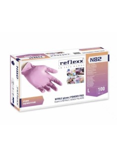 Reflexx N82 Guanti in Nitrile rosa senza polvere – gr. 3,2 M