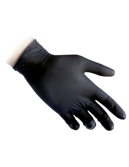 Reflexx N81 Guanti in Nitrile neri senza polvere 100 pz - gr. 3,2 M