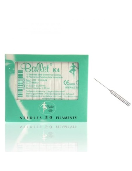Aghi Ballet k4 Inox per elettroepilazione 0,10 mm 50 pz