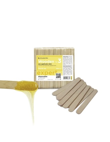 Staleks Pro Spatole in legno stedi cera per piccole zone EXPERT 30 - 114x10 mm 100 pz
