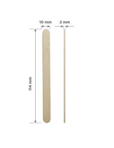 Staleks Pro Spatole in legno stedi cera per piccole zone EXPERT 30 - 114x10 mm 100 pz