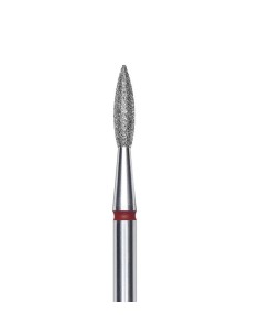 Staleks Pro Punta diamantata Fiamma appuntita, rosso, diametro 2.1 mm - Lunghezza punta 8 mm