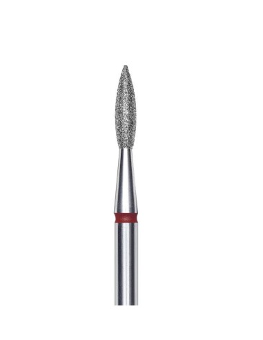 Staleks Pro Punta diamantata Fiamma appuntita, rosso, diametro 2.1 mm - Lunghezza punta 8 mm