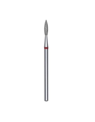 Staleks Pro Punta diamantata Fiamma appuntita, rosso, diametro 2.1 mm - Lunghezza punta 8 mm
