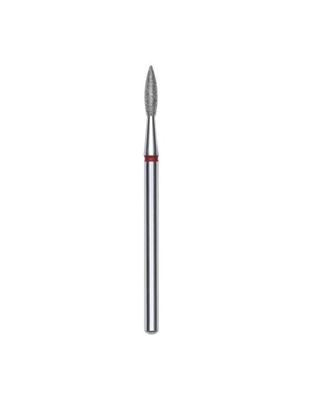 Staleks Pro Punta diamantata Fiamma appuntita, rosso, diametro 2.1 mm - Lunghezza punta 8 mm