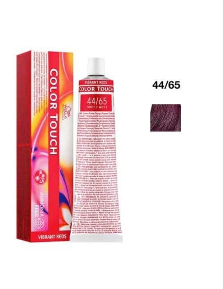 44/65 castano medio intenso violetto  mogano wella color touch vibrant reds  senza ammoniaca 60ml