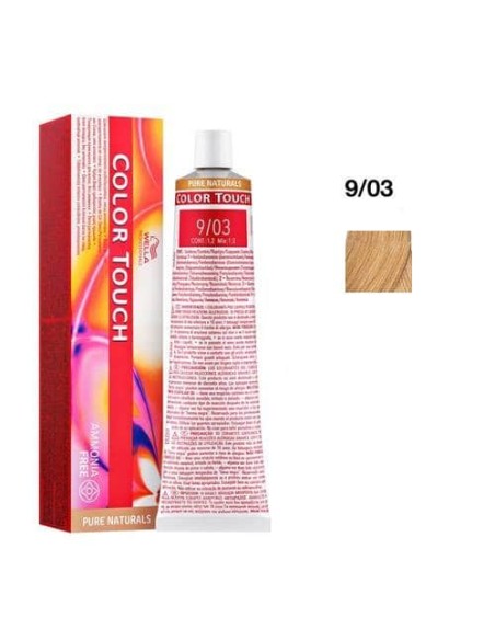 9/03 BIONDO CHIARISSIMO NATURALE DORATO WELLA COLOR TOUCH PURE NATURALS SENZA AMMONIACA 60ML