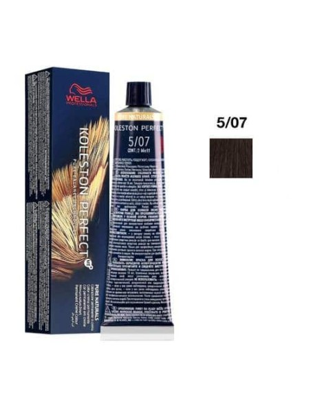 5/07 castano chiaro naturale sabbia wella koleston perfect me + pure naturals 60ml