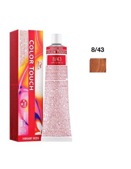 8/43 RAME CHIARO DORATO WELLA COLOR TOUCH VIBRANT REDS SENZA AMMONIACA 60ML