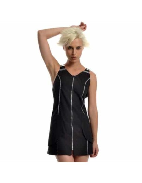 Casacca donna dama col.nero con cordino bianco