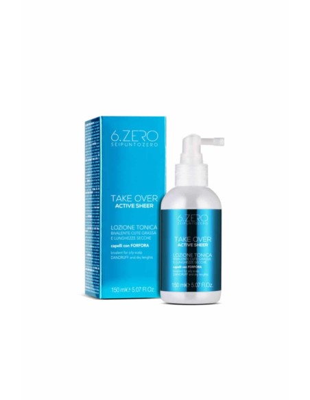 6.ZERO TAKE OVER LOZIONE TONICA BIVALENTE PER CUTE GRASSA CON FORFORA  E LUNGHEZZE SECCHE DA 150ML