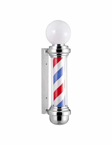 BARBER POLE INSEGNA LUMINOSA BARBIERE ROTANTE VINTAGE CON SFERA