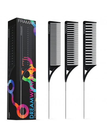 FRAMAR DREAMWEAVER COMB BLACK SET 3 PETTINI