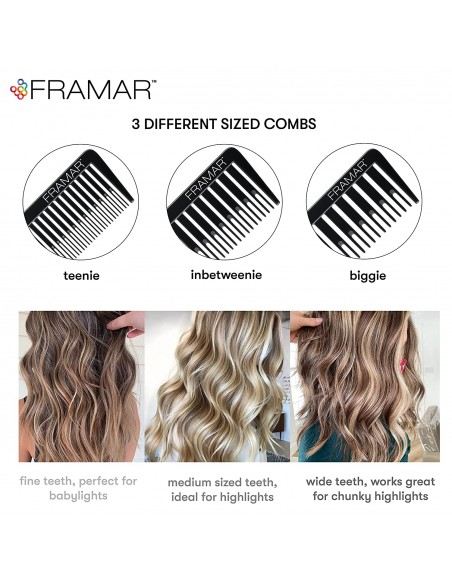 FRAMAR DREAMWEAVER COMB BLACK SET 3 PETTINI