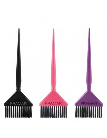 Framar big daddy set Rosa/viola/nero 3 pz pennelli per tinta