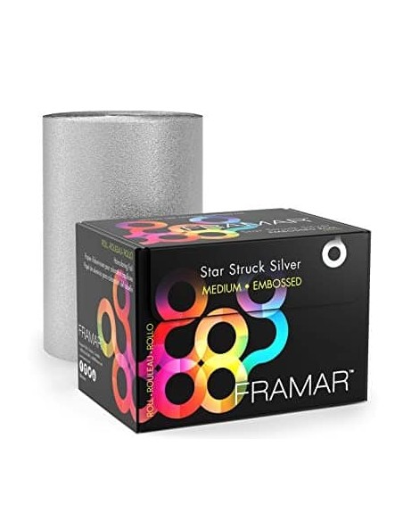 Framar embossed roll star struck silver embossed alluminio per meches 97,5 mt