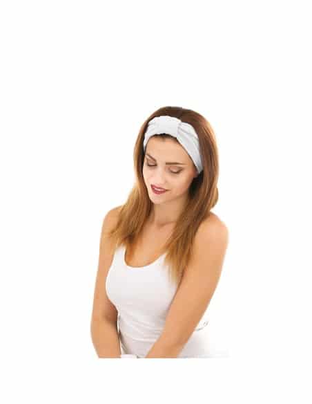FASCIA PER CAPELLI IN SPUGNA BIANCA CON STRETCH