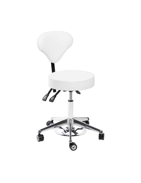 ORION ADAPT SGABELLO CIRCOLARE CON SCHIENALE COLORE BIANCO