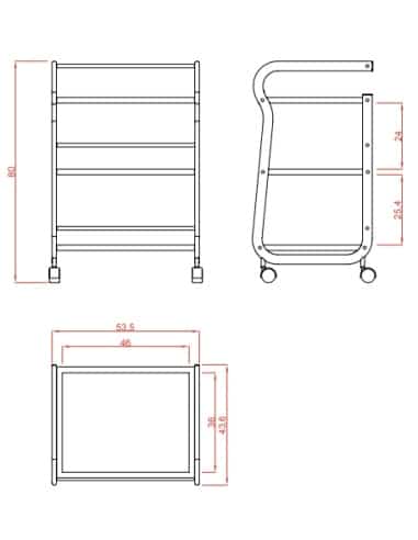 CARRELLO ESTETICA A 3 RIPIANI IN...