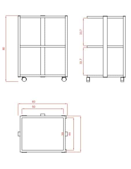 CARRELLO IN METALLO 3 RIPIANI IN VETRO TRASLUCIDO PER ESTETITISTA  CENTRO ESTETICO