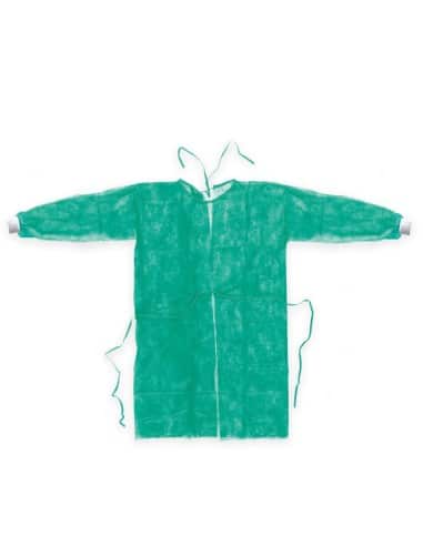 CAMICE VISITATORE VERDE IN TNT TAGLIA M CON POLSINO IN MAGLIA CONF. 10 PZ