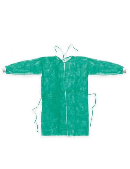 CAMICE VISITATORE VERDE IN TNT TAGLIA L CON POLSINO IN MAGLIA CONF. 10 PZ