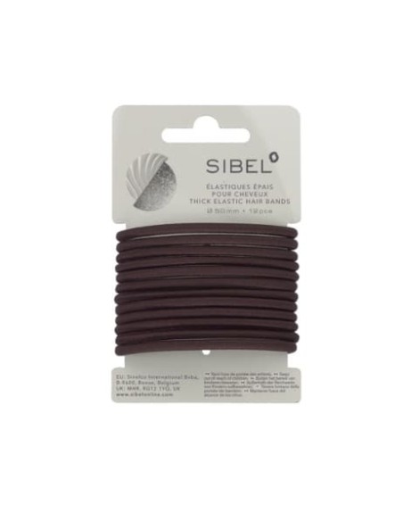 SIBEL ELASTICI PER CAPELLI CASTANI SPESSI Ø 50 MM 12 PZ