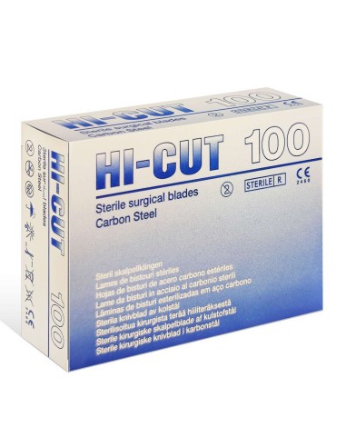 HI-CUT LAME DA BISTURI STERILI IN CARBONIO 100PZ - 21