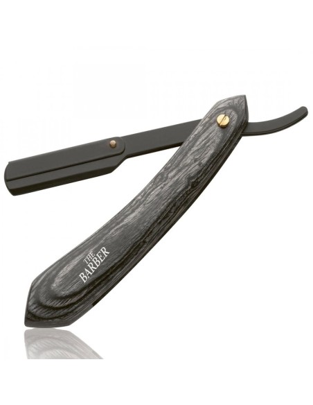 THE BARBER RASOIO PROFESSIONALE WOOD CARBON ENGLISH A MEZZA LAMA